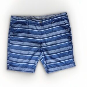Mens Shorts Size 40   Blue Striped Cotton Casual Roundtree & Yorke Preppy chino
